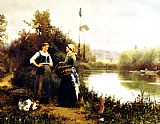 Daniel Ridgway Knight On the Way to Market painting